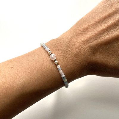 Byzylyk Alisia Elegant Morganite AL4511, rruaza morganiti, ngjyrë ari