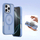 Kallëp‑portofol DUX DUCIS Lawa Series për iPhone 16 Pro Max, 2 në 1, MagSafe, blu