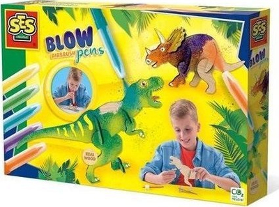 Set markerash Blow Airbrush Pens Dinosaurs, lodër krijuese për kalamaj