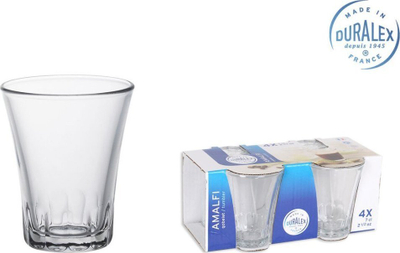 Set gotash xhami Duralex Amalfi, 4 copë, 2.5oz, transparent
