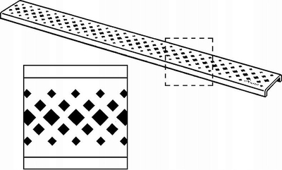 Grilë dizajni për kullim Viega 4960.30, 750mm, çelik inox noble matt, ngjyrë argjendi