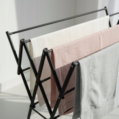 Сушалка за облека на преклоп HARMEN, 3 нивоа, 9 m, црна