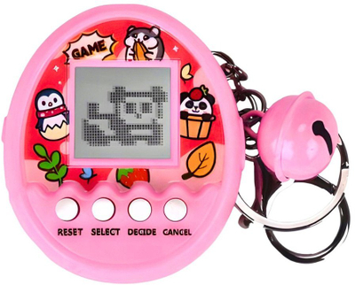 Loja elektronike Tamagotchi Pet Egg 168W1, 168 lojëra, zinxhir me zile, rozë