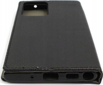 Këllëf folio për smartphone, dizajn portofoli, mbajtëse horizontale, i zi