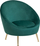 Karrige kolltuk LANGA Velvet Accent Chair, kadife, këmbë metali me ngjyrë ari, smerald