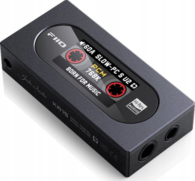 DAC dhe amplifikator kufjesh FiiO KA15, Hi-Res Audio, dalje 3.5mm dhe 4.4mm, i zi