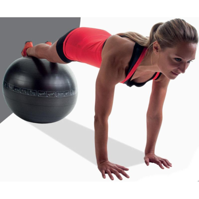 Top palestrash Pure2Improve Gym Ball, 65 cm, me pompë, i zi