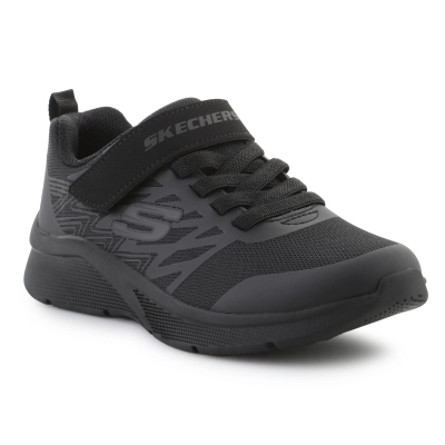 Këpucë sportive Skechers Microspec Texlor Jr 403770L, rrjetë që merr frymë, mbyllje me ngjitëse, të zeza