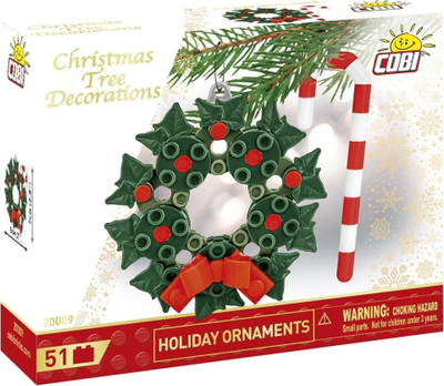 Set dekorimesh për Vitin e Ri COBI Holiday Ornaments, ornamente për pemë dhe kurorë, shumëngjyrëshe