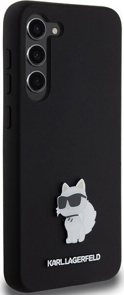 Mbulesë telefoni Karl Lagerfeld Silicone Choupette Metal Pin, për Samsung Galaxy S23+, silikoni, e zezë