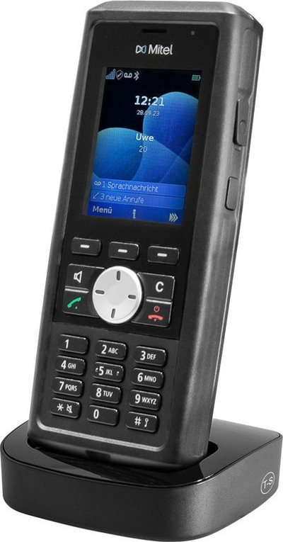 Telefon pa tela DECT Mitel 732d Set, ekran 2.4", IP65, i zi