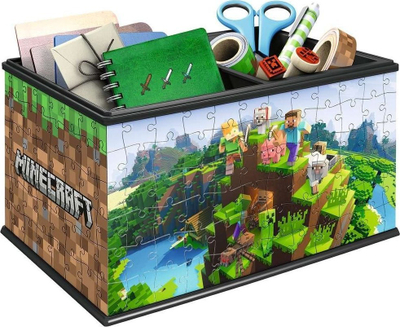 Puzzle 3D Ravensburger Storage Box Minecraft, 216 pjesë, arsimor për fëmijë, shumëngjyrësh