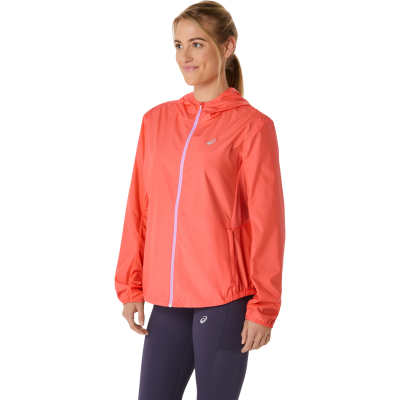 Јакна за трчање ASICS Core Women, отпорна на вода, со капуљача, розова