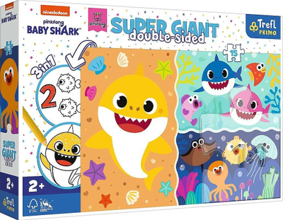 Puzzle XXL Trefl Baby Shark, 15 copa, 2+, shumëngjyrësh