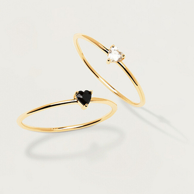 Unazë PD Paola Black Heart Gold AN01-224, 54 mm