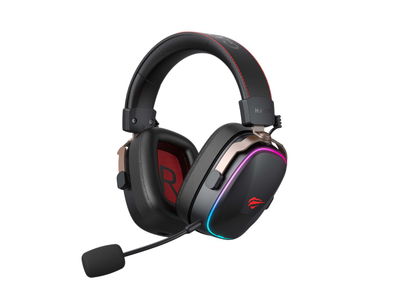 Kufje gaming Havit H2039BG, pa tela, RGB, të zeza me të kuqe