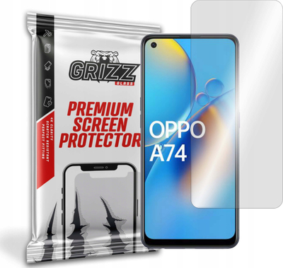 Xham mbrojtës GrizzGlass Hybrid Glass për Oppo A74 4G, shumë i kthjellët, i thjeshtë për ta vënë
