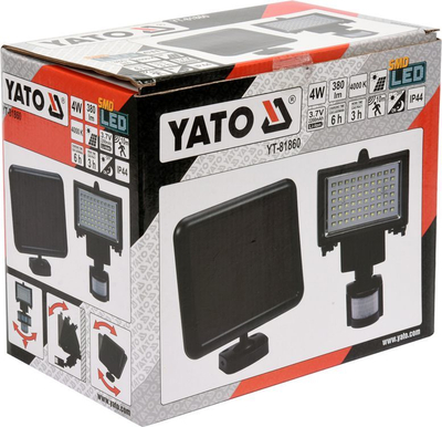 Reflektor solar me sensor lëvizje Yato (YT-81860), i zi