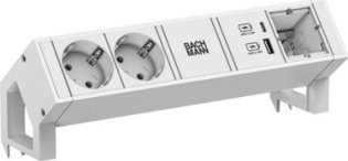 Prizë shumëfishe Bachmann DESK2 902.3213, 2x CEE 7/3, USB A C 22W, e bardhë