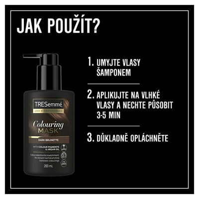 Maskë tonifikuese për flokë TRESemmé Dark Brown, 200 ml