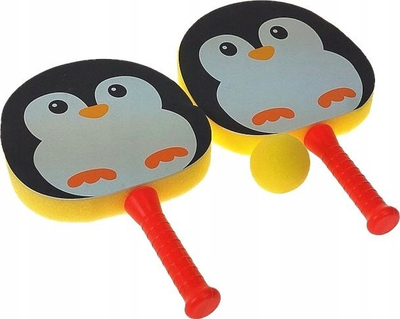 Set raketash me shkumë Adar Penguin, me top, shumëngjyrësh