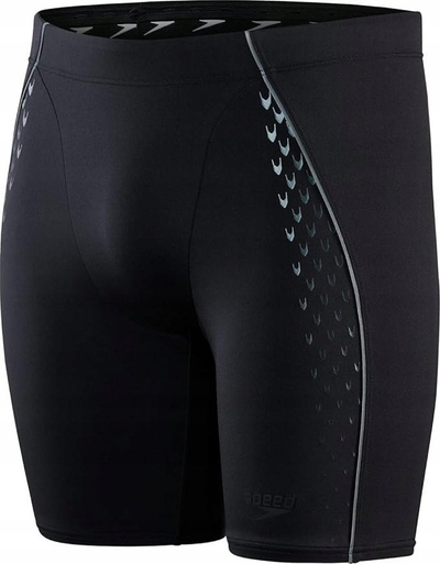 Rroba banje jammer Speedo Eco Endurance+ Pro Mid për burra, anti-klor, e zezë me gri