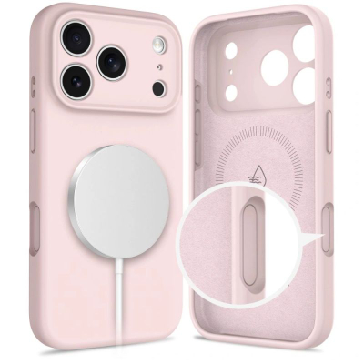 Kllapë telefoni Tech-Protect Silicone MagSafe, për iPhone 17 Pro Max, rozë
