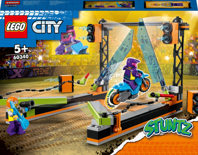 Set lodër LEGO City Stuntz The Blade Stunt Challenge 60340, motor kaskador me flywheel, 5+