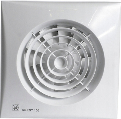 Ventilator banjoje S&amp;P Silent 100 CZ Standard, dalje 100 mm, shumë i qetë, i bardhë