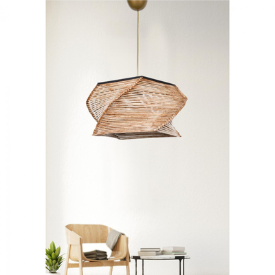 Llambë tavani dru+bamboo Ø36×65 cm (HM7357)