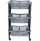Rafte karroce me rrota Cart Shelf Rack, 3 nivele, e bardhë
