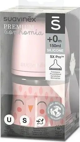 Biberon Suavinex SX Pro, 150ml, rrjedhje e ngadaltë, rozë