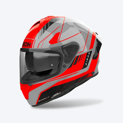 Kaskë moto Airoh Spark 2 Chrono, full face, madhësia M, neon portokalli gri e zezë