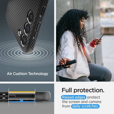 Mbrojtëse Spigen Liquid Air për Samsung Galaxy S23, e zezë