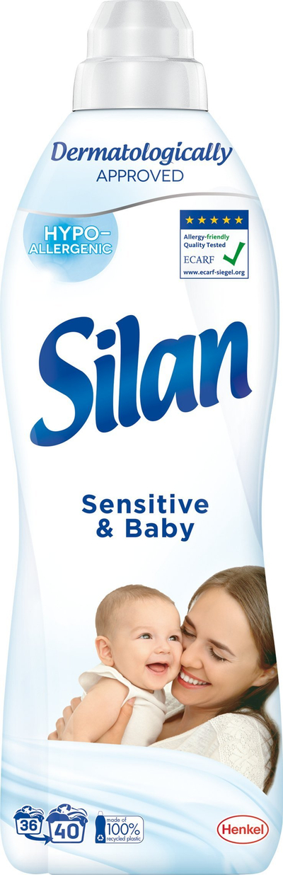Омекнувач за алишта Silan Sensitive Baby, за бебиња и чувствителна кожа, 880 ml