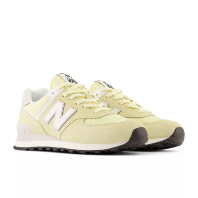 Atlete New Balance 574, material tekstil, të verdha me të bardha