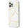 Këllëf telefoni Guess Saffiano V Stitch për iPhone 12 12 Pro, hard case, i bardhë me ar