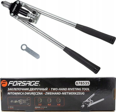 Riveter me dy duar Forsage Two-Handed Shear, 3.2–4.8 mm, 420 mm, i kuq