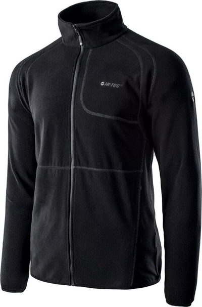 Bluzë fleece për burra Hi-Tec CAMOLIN, me zinxhir komplet, e zezë
