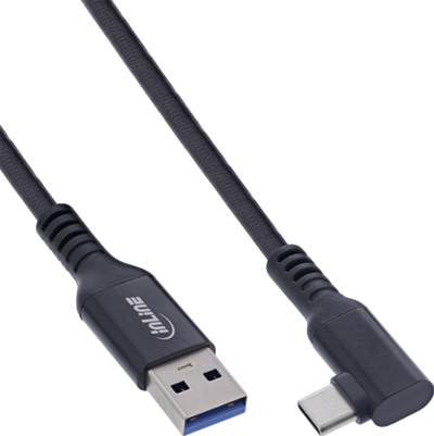 Kabllo USB InLine USB 3.2 Gen 1, USB C me USB A, 5m, e zezë