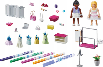 Set lodrash Playmobil Crayola Backstage, 82 pjesë, për kalamaj 5+, shumëngjyrësh
