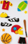 Stikera shkumë Fandy Sport 3D, 3 cm, set 9 copë, me shumë ngjyra