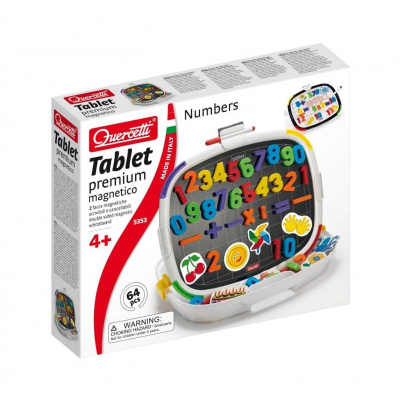 Tabelë magnetike Quercetti Tablet Premium 5353, 64 copa, me 2 faqe, me ngjyra
