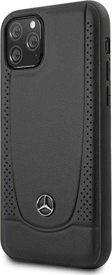 Mbrojtëse telefoni Mercedes-Benz Urban Line për iPhone 11 Pro, lëkurë natyrale, hardcase, e zezë