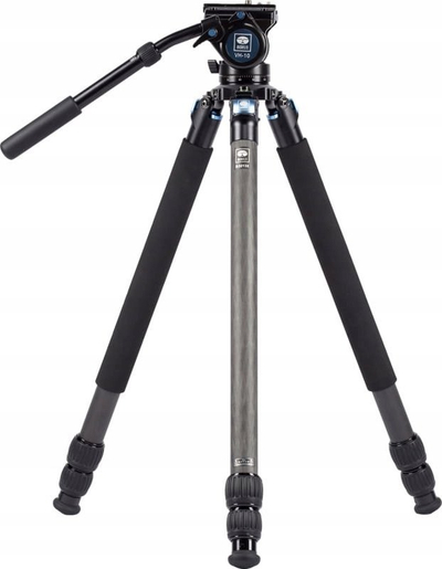 Stativ karboni Sirui R-3213X VH-10, set tripod video, ngjyrë e zezë