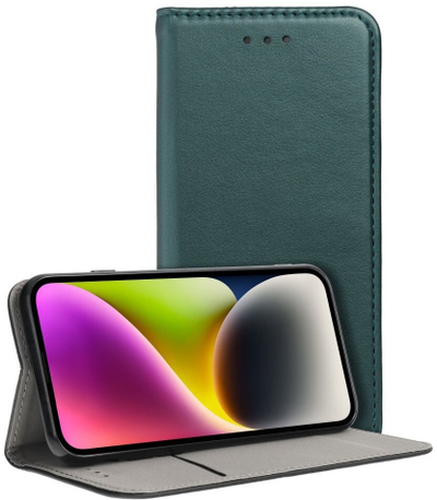 Futrollë libri OEM Smart Magneto për Oppo A5 4G / A5 5G, me portofol, me mbyllje me magnet, jeshile e errët