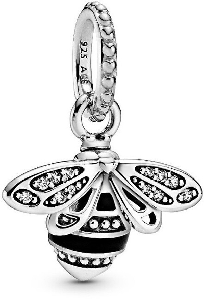 Pendant për qafore Pandora, i argjendtë/transparent/zi