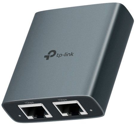 Splitter Ethernet TP-Link EH210, 1 në 2 porta, Gigabit 1 Gbps, i zi