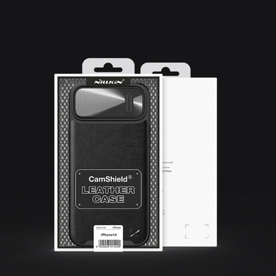 Kapak telefoni Nillkin CamShield Leather S Case për iPhone 14 Pro Max, me kapak kamere, jeshil