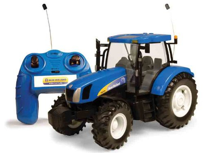 Lodër traktor me pult ERTL Britains New Holland T6070, shkallë 1:16, me rrymë, blu